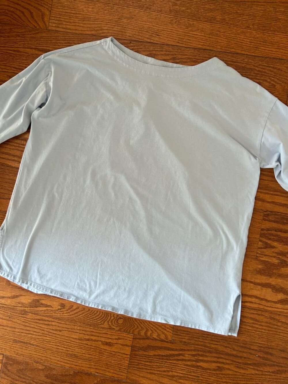 J Jill Womens Luxe Supima Pleat Back Tunic Elbow Sleeve Size XL Light Blue - Picture 4 of 12